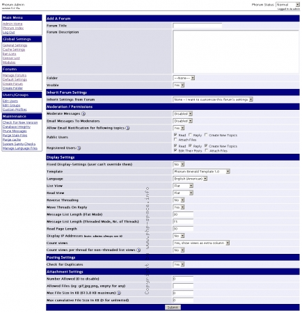 <h4>Beschreibung</h4><p>Ein Forum wird angelegt. Man kann entweder die Standarteinstellungen lassen oder alles selbst konfigurieren.</p>