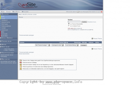 <h4>Beschreibung</h4><p>Hier sehen wir den Forumsbereich im Userbereich.</p>