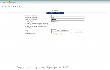 <h4>Beschreibung</h4><p>Eingabe der Datenbank Parameter bei der Installation, damit das script wei�, auf welche Datenbank es zugreifen muss.</p>