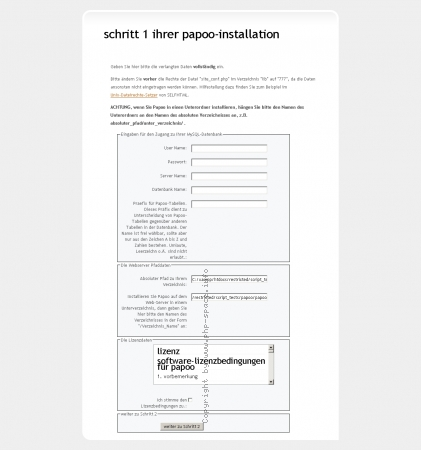 <h4>Beschreibung</h4><p>Als ersten Schritt gibt man bei der Installation die Benutzerdaten ein.</p>