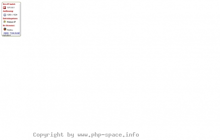 <h4>Beschreibung</h4><p>Es l�sst sich die IP, das Betriebssystem, der benutzte Browser und sogar die Herkunft bestimmen damit. hier in vertikalem Design.</p>