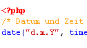 Datum und Zeit mit PHP