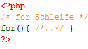 Php for Schleife