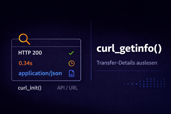 Illustration zum Tutorial: PHP curl_getinfo(): HTTP-Statuscode und Transfer-Informationen abrufen