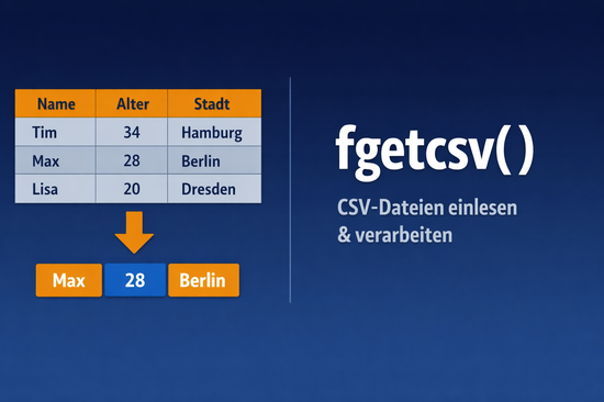 Illustration zum Tutorial: PHP fgetcsv: CSV-Dateien Zeile f&uuml;r Zeile einlesen