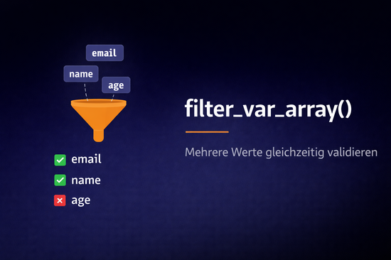 Illustration zum Tutorial: PHP filter_var_array(): Mehrere Werte gleichzeitig validieren und filtern
