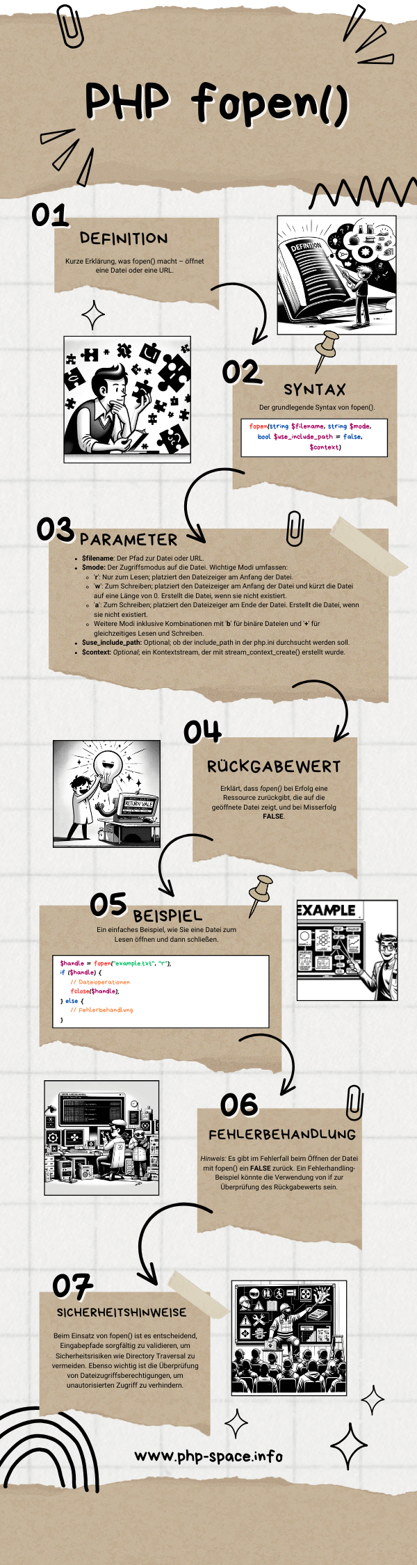 Infografik zu der PHP Funktion fopen()