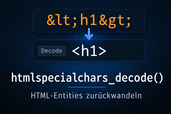 Illustration zum Tutorial: PHP htmlspecialchars_decode: HTML-Entities zur&uuml;ckwandeln