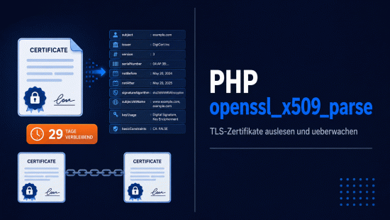 Illustration zum Tutorial: PHP openssl_x509_parse(): TLS-Zertifikate auslesen