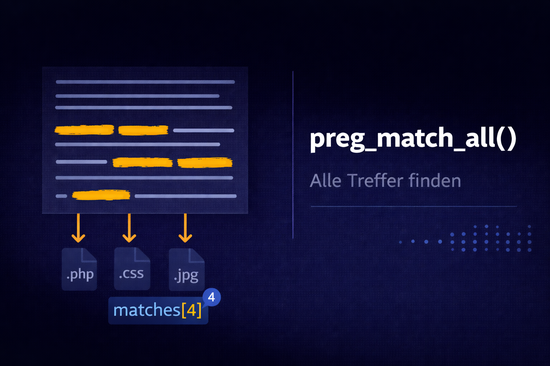 Illustration zum Tutorial: PHP preg_match_all: Alle Treffer eines Regex-Musters finden