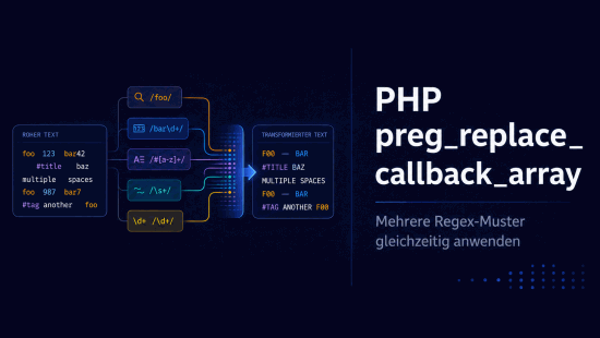 Illustration zum Tutorial: PHP preg_replace_callback_array(): Mehrere Regex auf einmal