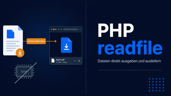 Illustration zum Tutorial: PHP readfile(): Dateien direkt ausgeben und ausliefern