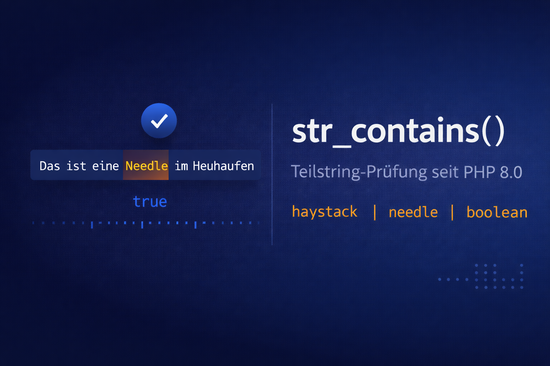 Illustration zum Tutorial: PHP str_contains: Pr&uuml;fen ob ein String einen Teilstring enth&auml;lt