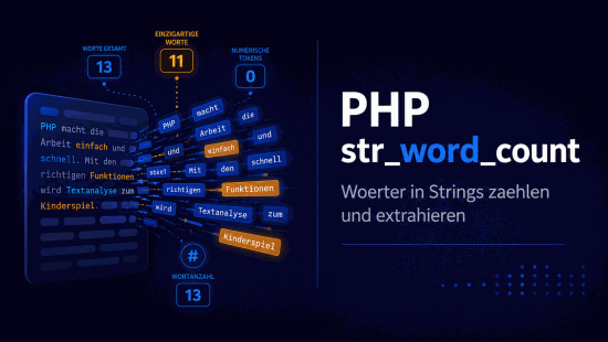 Illustration zum Tutorial: PHP str_word_count(): Wörter im Text zählen und extrahieren