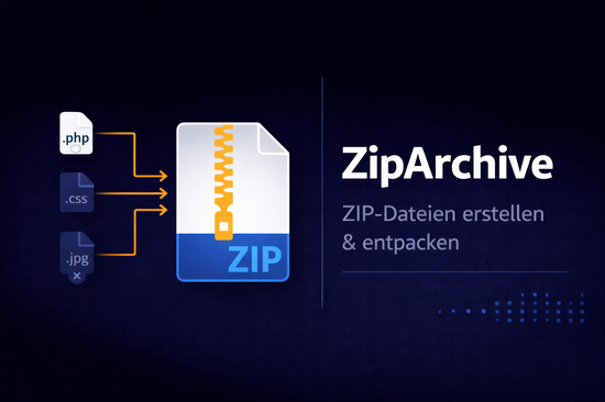 Illustration zum Tutorial: PHP ZipArchive: ZIP-Dateien erstellen, bearbeiten und entpacken