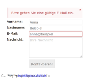 Screenshot Fehlermeldung anzeigen