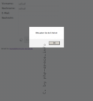 Screenshot Kontaktformular-mit-alert-Fehlermedung anzeigen