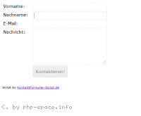 Screenshot Kontakt Formular Script