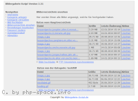 Screenshot PHP Bildergalerie Skript