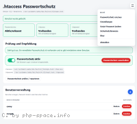Screenshot htaccess-Dashboard anzeigen