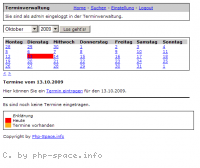 Screenshot vom Script Online Terminverwaltung