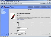 Screenshot vom Script PhPepperShop