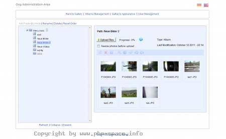 Screenshot Administration-Area of a early version 3.2 Beta8 anzeigen