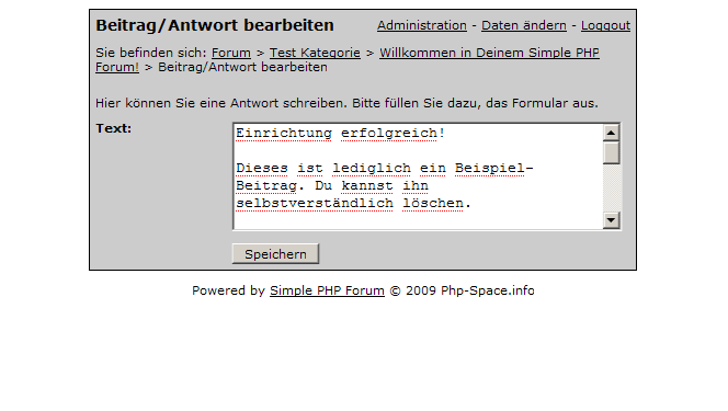 Forums forum text. Simple php. Namespace php. Beitrag.