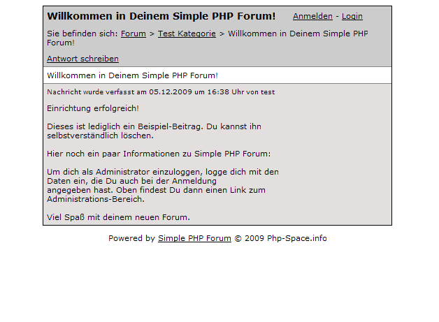 Name php forum. Pow php. Anmeldung.