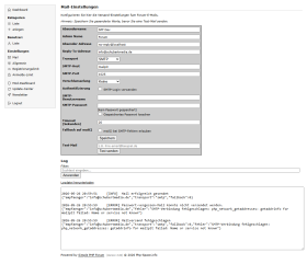 SMTP-Konfiguration f&uuml;r den E-Mail-Versand
