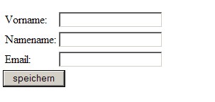 Formular zum speichern der Daten